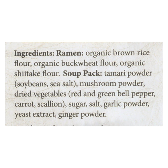 Lotus Foods Buckwheat Mushroom Brown Rice Ramen With Vegetable Soup -Case Of 10 - 2.8 Oz.