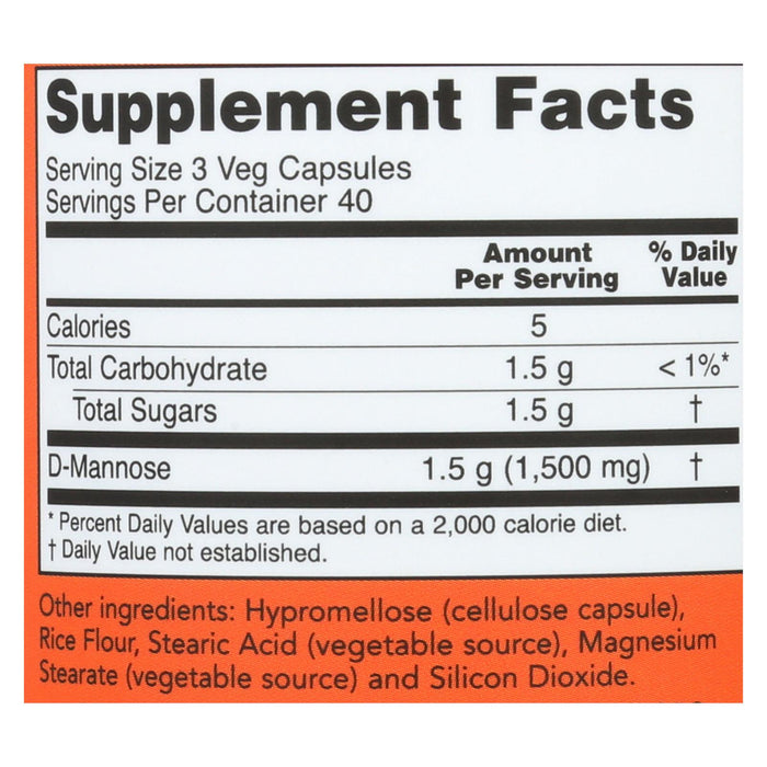 Now D-mannose Powder 500 Mg  - 1 Each - 120 Cap.