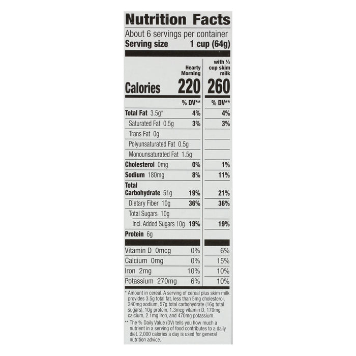 Cascadian Farm Organic Cereal - Hearty Morning - Case Of 10 - 14.6 Oz.