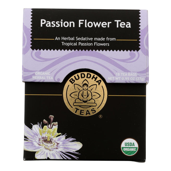 Buddha Teas - Organic Tea - Passion Flower - Case Of 6 - 18 Count.