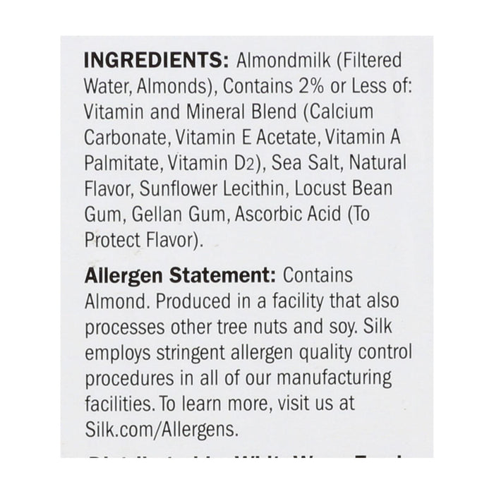 Silk Pure Almond Milk -Unsweetened Vanilla - Case Of 6 - 32 Fl Oz.