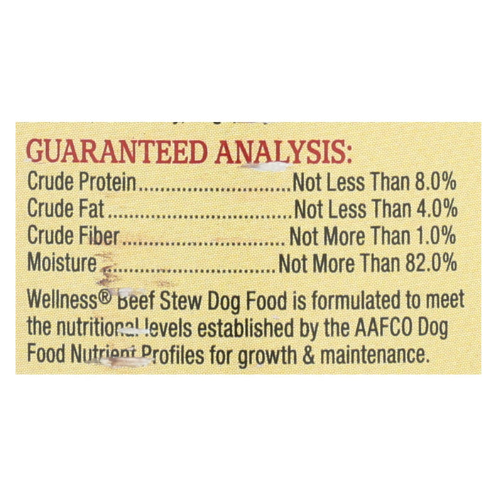 Wellness Pet Products Dog Food - Beef With Carrot And Potatoes - Case Of 12 - 12.5 Oz