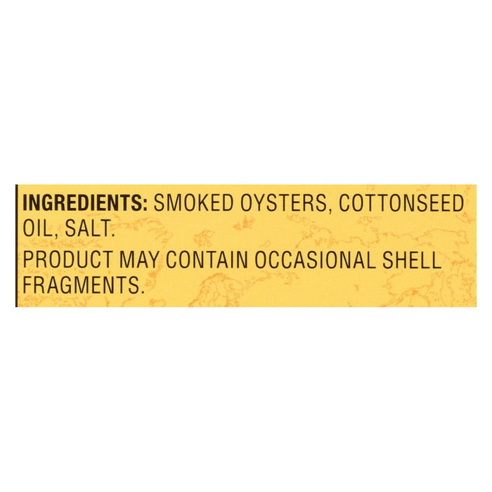 Reese Oysters - Smoked - Large - 3.7 Oz - Case Of 10.