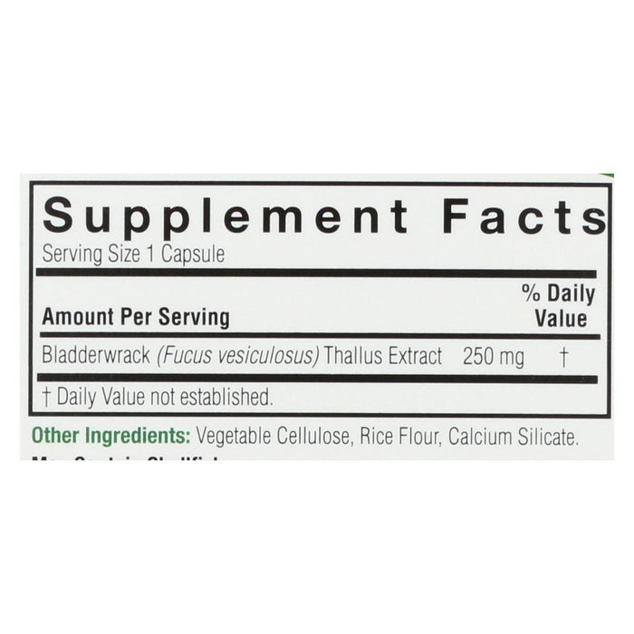 Nature's Answer - Bladderwrack Thallus - 90 Vegetarian Capsules.