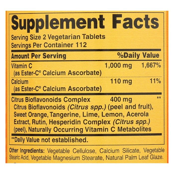 American Health - Ester-c With Citrus Bioflavonoids - 500 Mg - 225 Vegetarian Tablets.