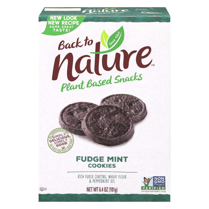 Back To Nature Cookies - Fudge Mint - Case Of 6 - 6.4 Oz