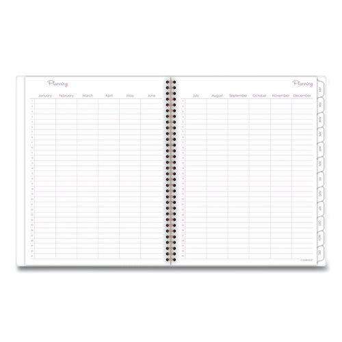 Mina Weekly/monthly Planner, Floral Artwork,11 X 8.5, White/violet/peach Cover, 12-month (jan To Dec): 2025