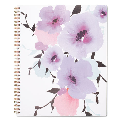 Mina Weekly/monthly Planner, Floral Artwork,11 X 8.5, White/violet/peach Cover, 12-month (jan To Dec): 2025