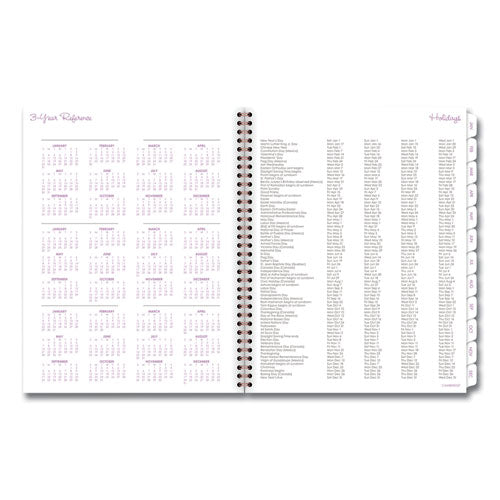 Mina Weekly/monthly Planner, Floral Artwork,11 X 8.5, White/violet/peach Cover, 12-month (jan To Dec): 2025