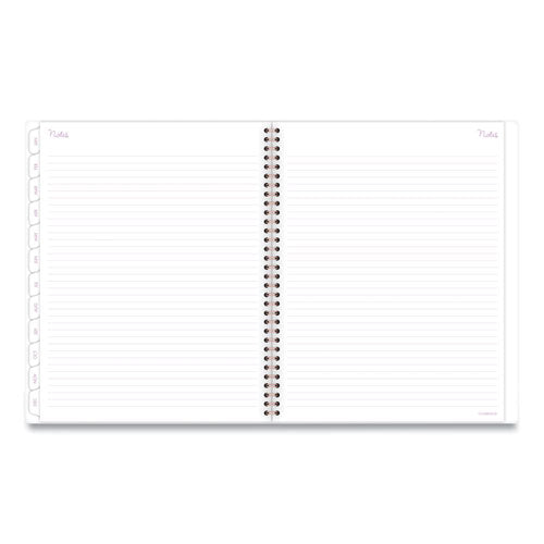 Mina Weekly/monthly Planner, Floral Artwork,11 X 8.5, White/violet/peach Cover, 12-month (jan To Dec): 2025