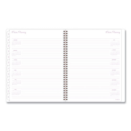 Mina Weekly/monthly Planner, Floral Artwork,11 X 8.5, White/violet/peach Cover, 12-month (jan To Dec): 2025