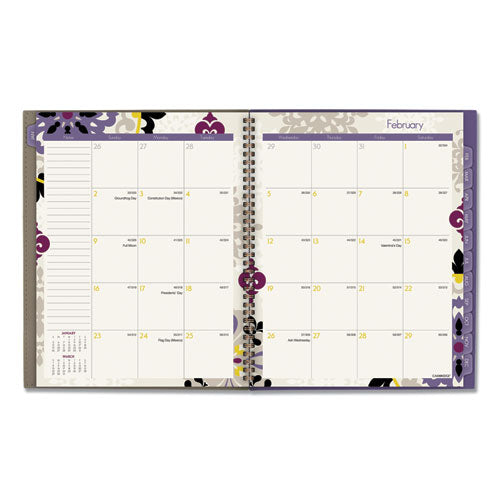 Vienna Weekly/monthly Appointment Book, Geometric Artwork, .11 X 8.5, Purple/tan Cover, 12-month (jan To Dec): 2025