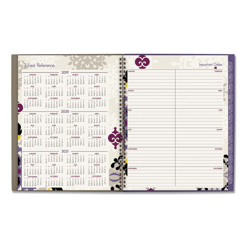 Vienna Weekly/monthly Appointment Book, Geometric Artwork, .11 X 8.5, Purple/tan Cover, 12-month (jan To Dec): 2025