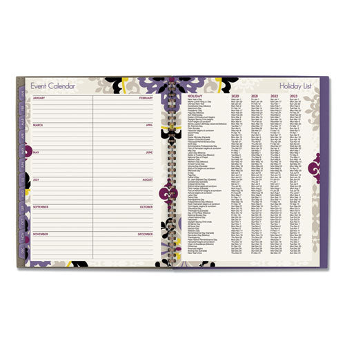 Vienna Weekly/monthly Appointment Book, Geometric Artwork, .11 X 8.5, Purple/tan Cover, 12-month (jan To Dec): 2025