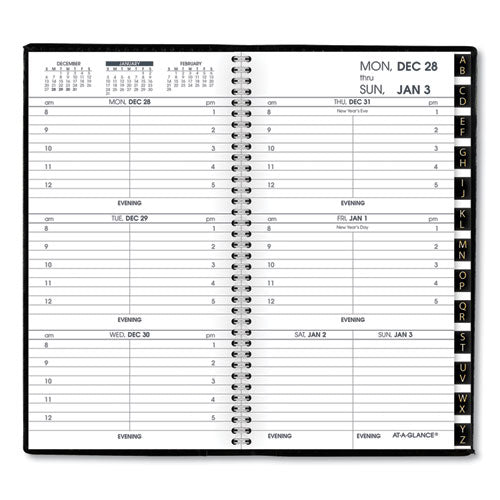 Compact Weekly Appointment Book, 6.25 X 3.25, Black Cover, 12-month (jan To Dec): 2025.