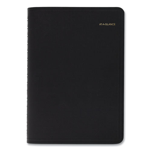 Daily Appointment Book With 30-minute Appointments, 8 X 5, Black Cover, .12-month (jan To Dec): 2025