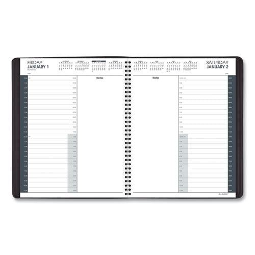 24-hour Daily Appointment Book, 11 X 8.5, Black Cover, 12-month (jan To Dec): 2025.