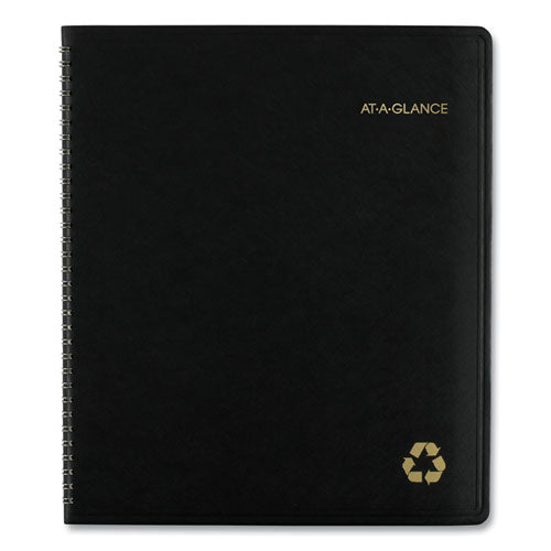 Recycled Monthly Planner, 11 X 9, Black Cover, 13-month: Jan 2025 To Jan 2026.