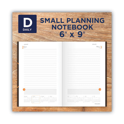 One-day-per-page Planning Notebook, 9 X 6,Dark Brown/orange Cover, 12-month (jan To Dec): 2025