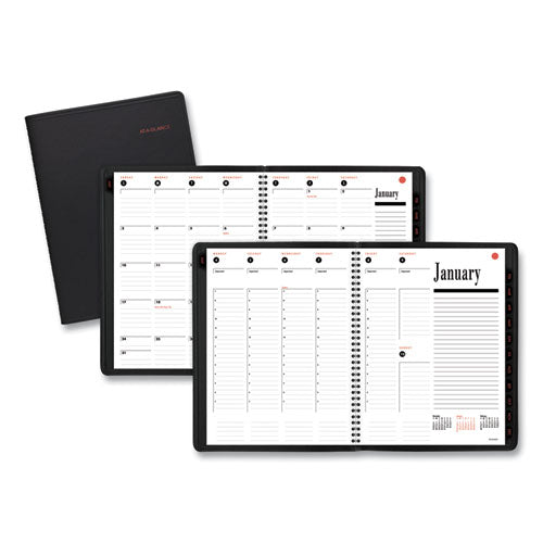 800 Range Weekly/monthly Appointment Book, 11 X 8.25, Black Cover, 12-month (jan To Dec): 2025.