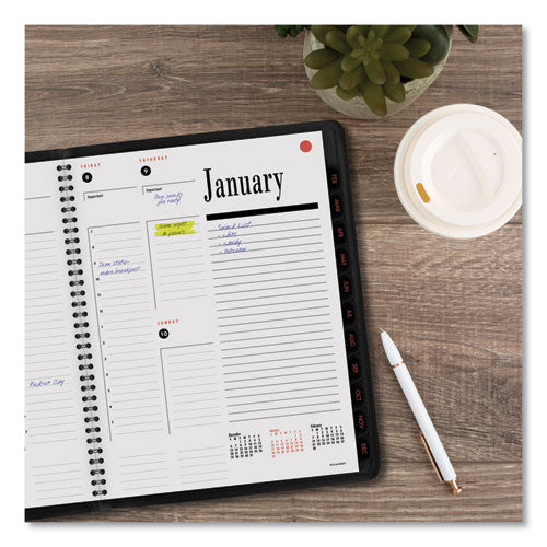 800 Range Weekly/monthly Appointment Book, 11 X 8.25, Black Cover, 12-month (jan To Dec): 2025.