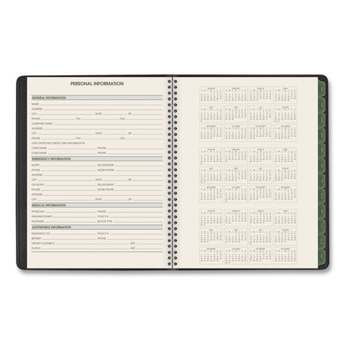 Recycled Weekly Vertical-column Format Appointment Book, 8.75 X 7, Black Cover, 12-month (jan To Dec): 2025.