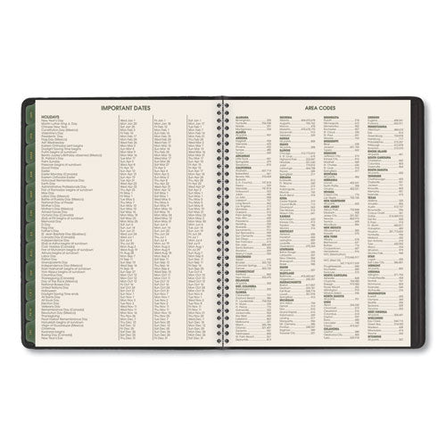 Recycled Weekly Vertical-column Format Appointment Book, 8.75 X 7, Black Cover, 12-month (jan To Dec): 2025.