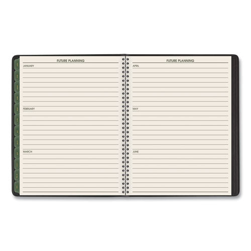 Recycled Weekly Vertical-column Format Appointment Book, 8.75 X 7, Black Cover, 12-month (jan To Dec): 2025.