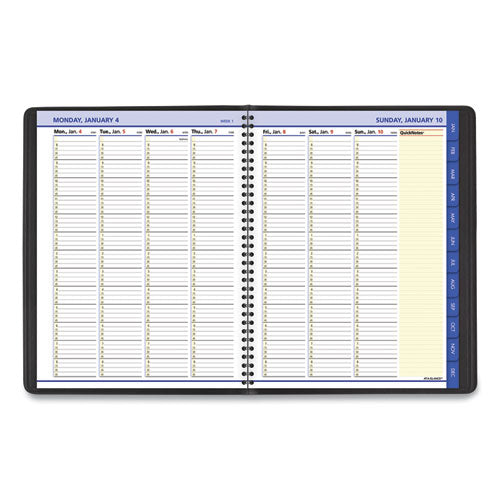 Quicknotes Weekly Vertical-column Format Appointment Book, 11 X 8.25, Black Cover, 12-month (jan To Dec): 2025.