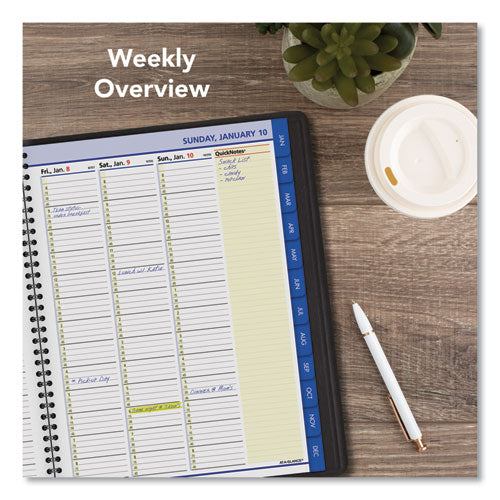 Quicknotes Weekly Vertical-column Format Appointment Book, 11 X 8.25, Black Cover, 12-month (jan To Dec): 2025.