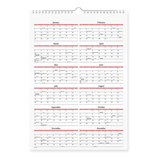 Scenic Monthly Wall Calendar, Landscape Photography, 12 X 17, White/multicolor Sheets, 12-month (jan To Dec): 2025.