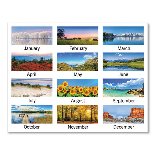 Scenic Three-month Wall Calendar, Landscape Photography,12 X 27, White Sheets, 14-month: Dec 2024 To Jan 2026