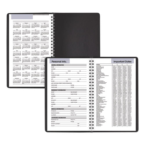 Dayminder Block Format Weekly Appointment Book,8.5 X 5.5, Black Cover, 12-month (jan To Dec): 2025