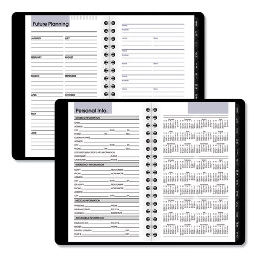 Dayminder Weekly Pocket Appointment Book With Telephone/address Section, 6 X 3.5, Black Cover, 12-month (jan To Dec): 2025.