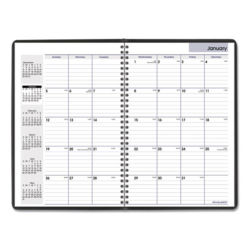 Dayminder Monthly Planner, Ruled Blocks, 12 X 8, Black Cover, 14-month: Dec 2024 To Jan 2026.