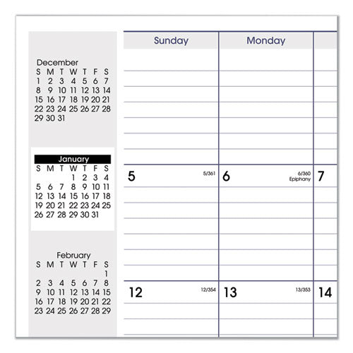 Dayminder Monthly Planner, Ruled Blocks, 12 X 8, Black Cover, 14-month: Dec 2024 To Jan 2026.