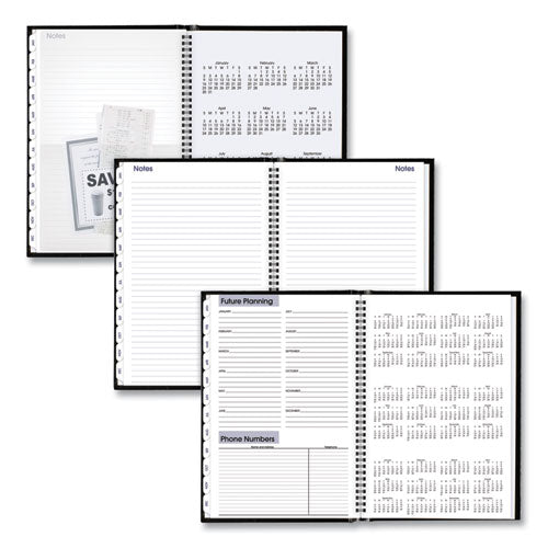 Dayminder Hard-cover Monthly Planner, Ruled Blocks, 11.75 X 8, Black Cover, 14-month: Dec 2024 To Jan 2026.