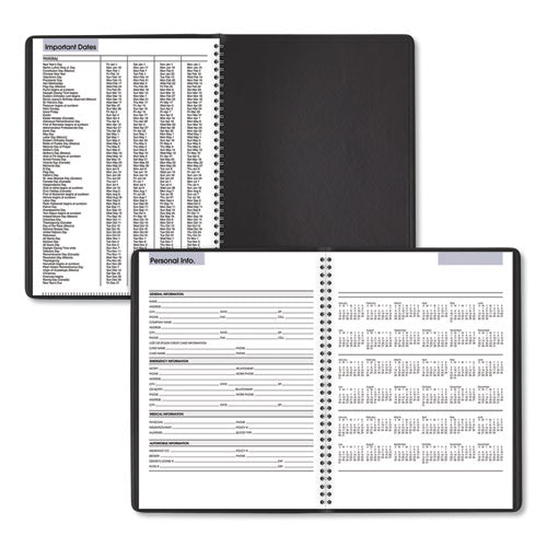 Dayminder Weekly Appointment Book, Vertical-column Format, 11 X 8, Black Cover, 12-month (jan To Dec): 2025.