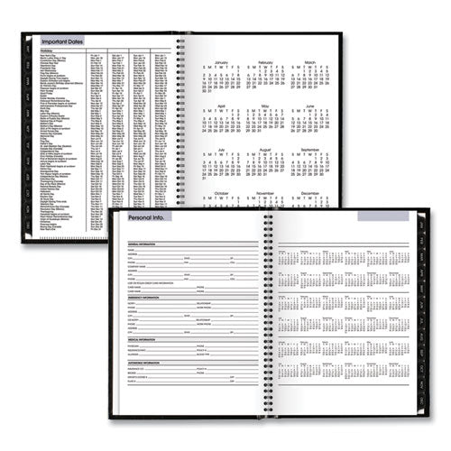 Dayminder Hardcover Weekly Vertical-column Format Appointment Book, 11 X 8, Black Cover, 12-month (jan To Dec): 2025.