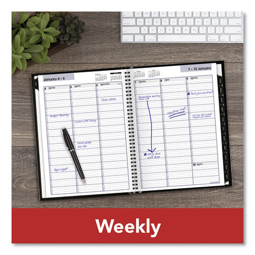 Dayminder Hardcover Weekly Vertical-column Format Appointment Book, 11 X 8, Black Cover, 12-month (jan To Dec): 2025.