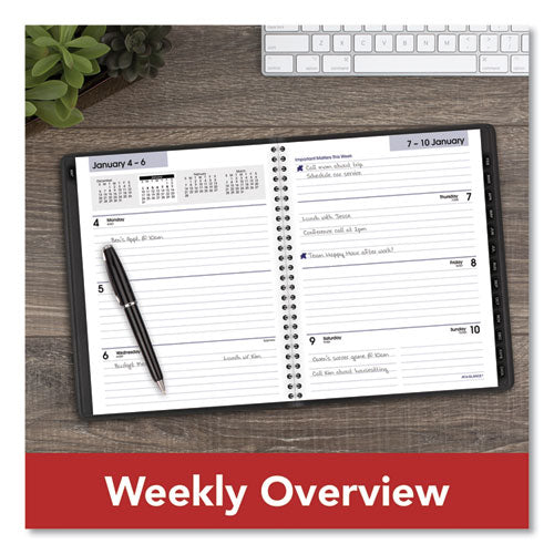 Dayminder Executive Weekly/monthly Refillable Planner,8.75 X 7, Black Cover, 12-month (jan To Dec): 2025