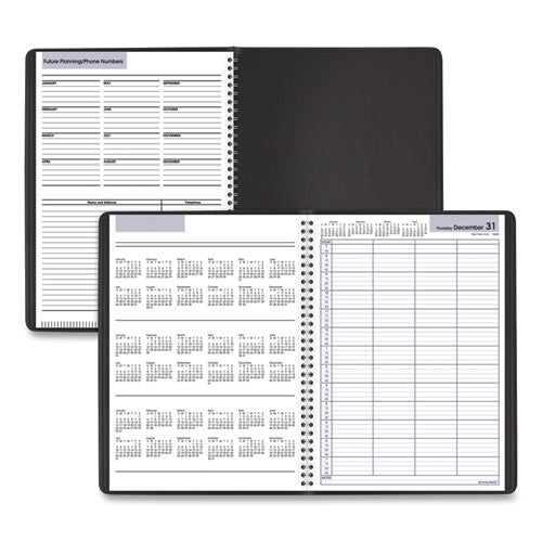 Dayminder Four-person Group Daily Appointment Book, 11 X 8, Black Cover, 12-month (jan To Dec): 2025.