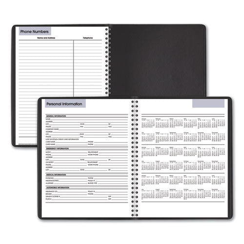 Dayminder Weekly Planner, Vertical-column Format, 8.75 X 7, Black Cover,12-month (jan To Dec): 2025