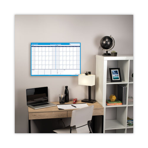 90/120-day Undated Horizontal Erasable Wall Planner, 36 X 24, White/blue Sheets, Undated.