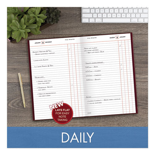 Standard Diary Daily Journal, 2025 Edition, Wide/legal Rule, Red Cover, (210) 12 X 7.75 Sheets.