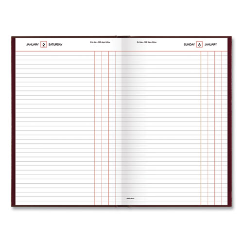 Standard Diary Daily Journal, 2025 Edition, Wide/legal Rule, Red Cover, (210) 12 X 7.75 Sheets.