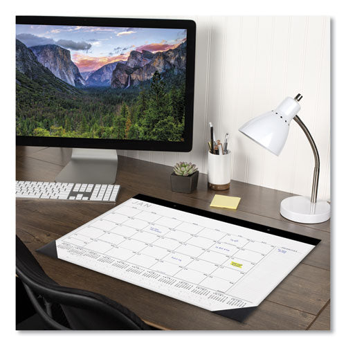 Contemporary Monthly Desk Pad, 22 X 17, White Sheets, Black Binding/corners,12-month (jan To Dec): 2025.