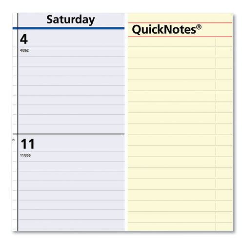 Quicknotes Desk Pad, 22 X 17, White/blue/yellow Sheets, Black Binding, Clear Corners,13-month: Jan 2025 To Jan 2026