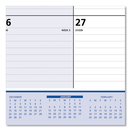 Quicknotes Desk Pad, 22 X 17, White/blue/yellow Sheets, Black Binding, Clear Corners,13-month: Jan 2025 To Jan 2026