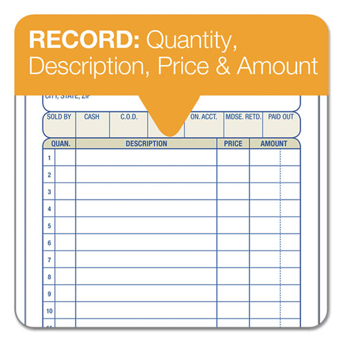 2-part Sales Book, 12 Lines, Two-part Carbon, 6.69 X 4.19, 50 Forms Total.